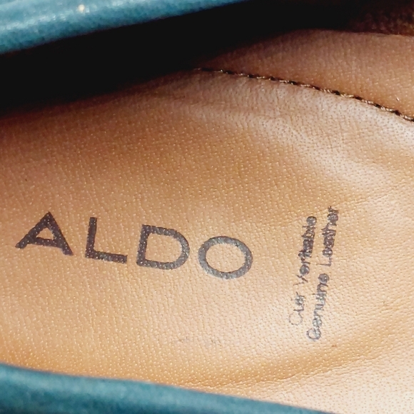 New Aldo Blue Leather Slip On Almond Toe Men\'s Loafers i981 main image 9